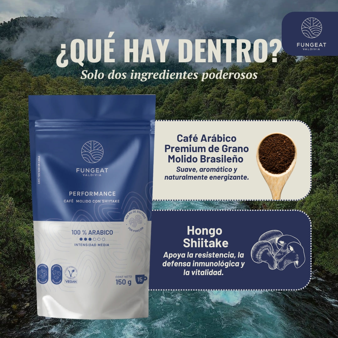 Café Performance con hongo Shiitake 250g