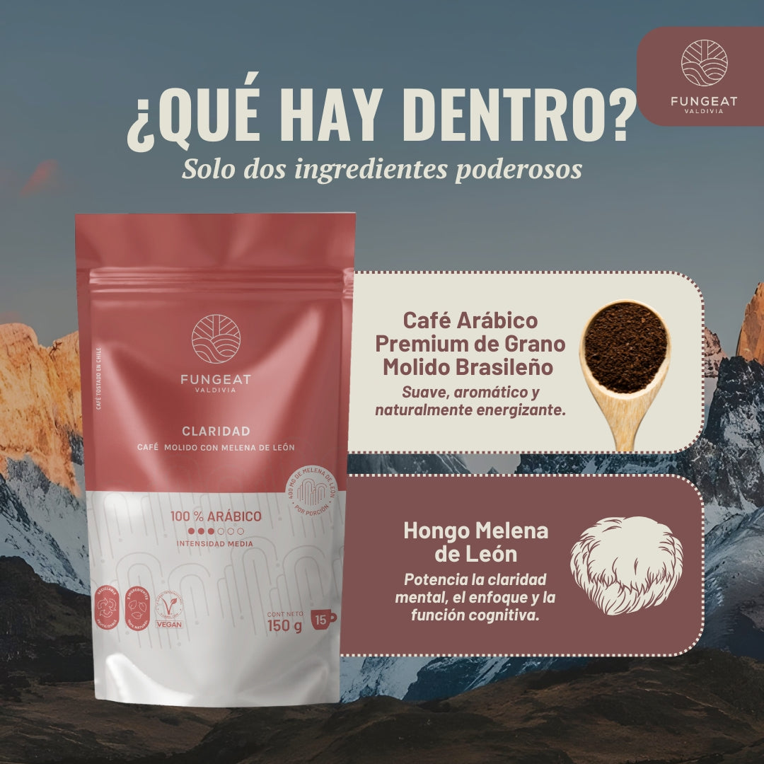 Pack Café Claridad con Hongo Melena de León + Ebooks + Envío gratis