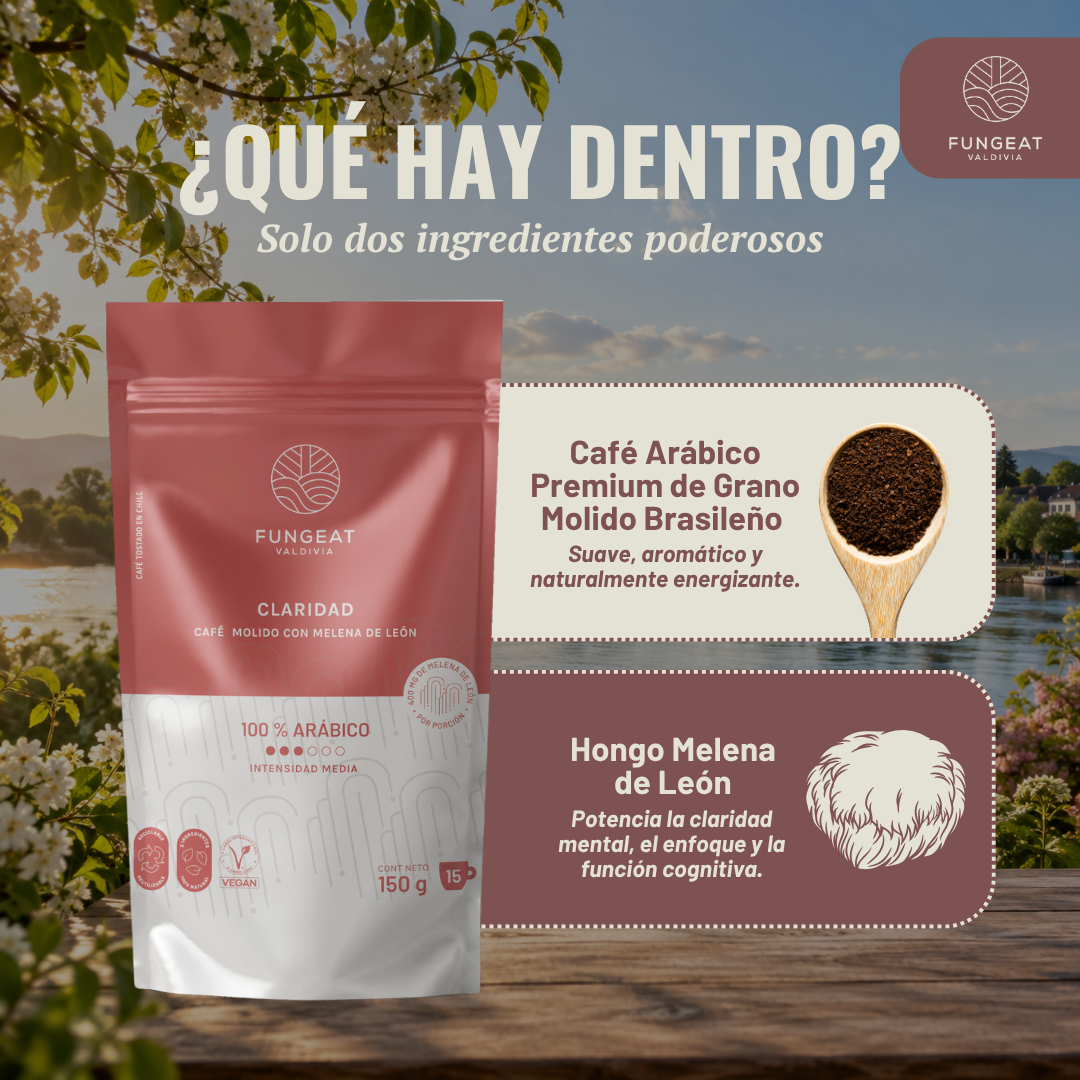 Café Claridad con hongo Melena de León 150g
