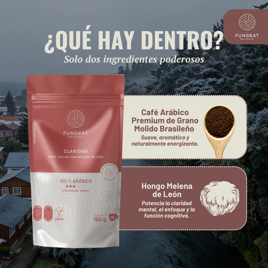 Café Claridad con hongo Melena de León