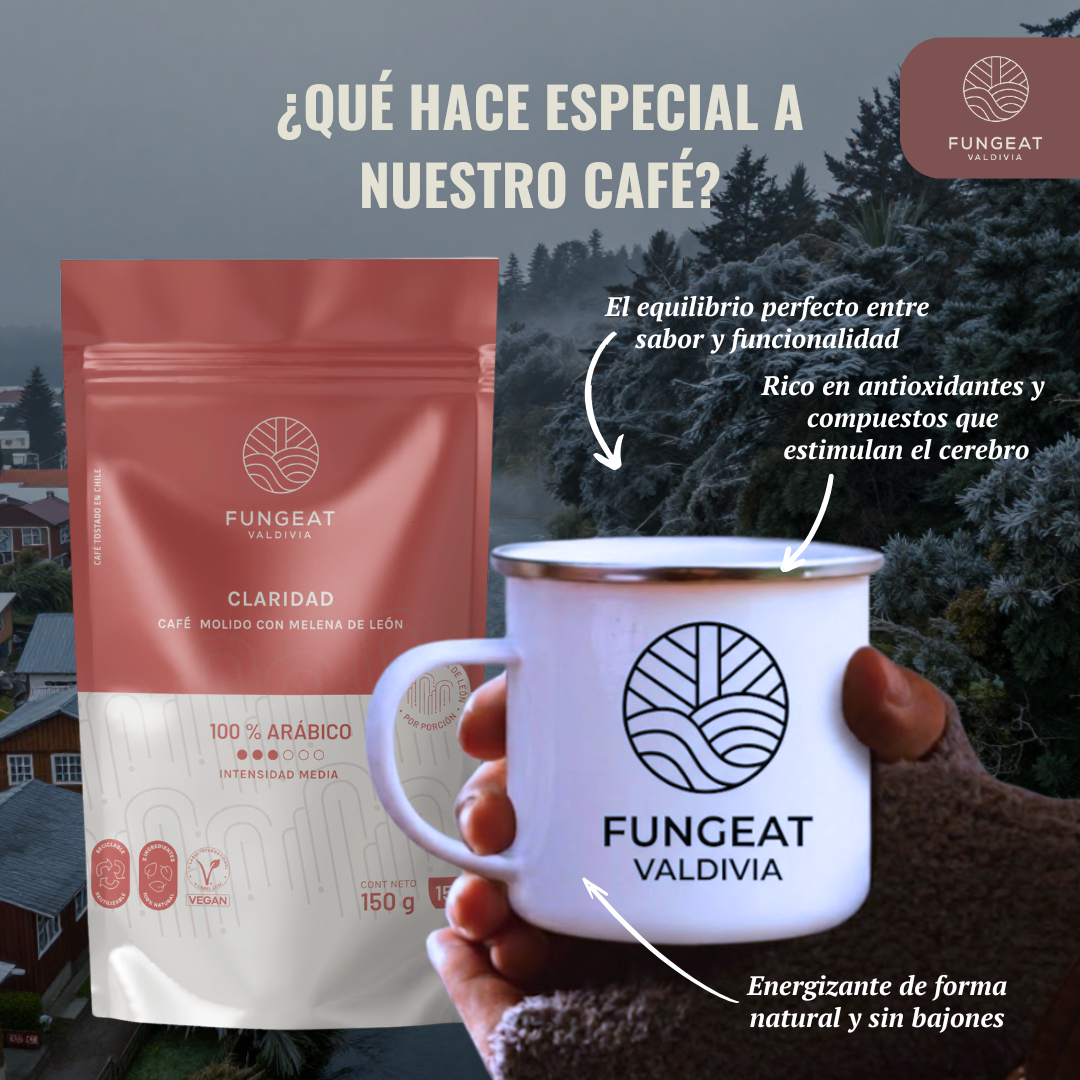 Café Claridad con hongo Melena de León