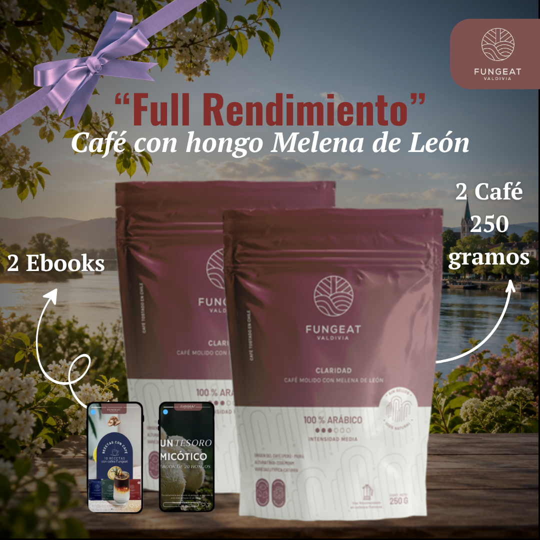 Pack Full Rendimiento con Hongo Melena de León (250g + 250g + EBooks)