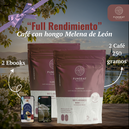Pack Full Rendimiento con Hongo Melena de León (250g + 250g + EBooks)