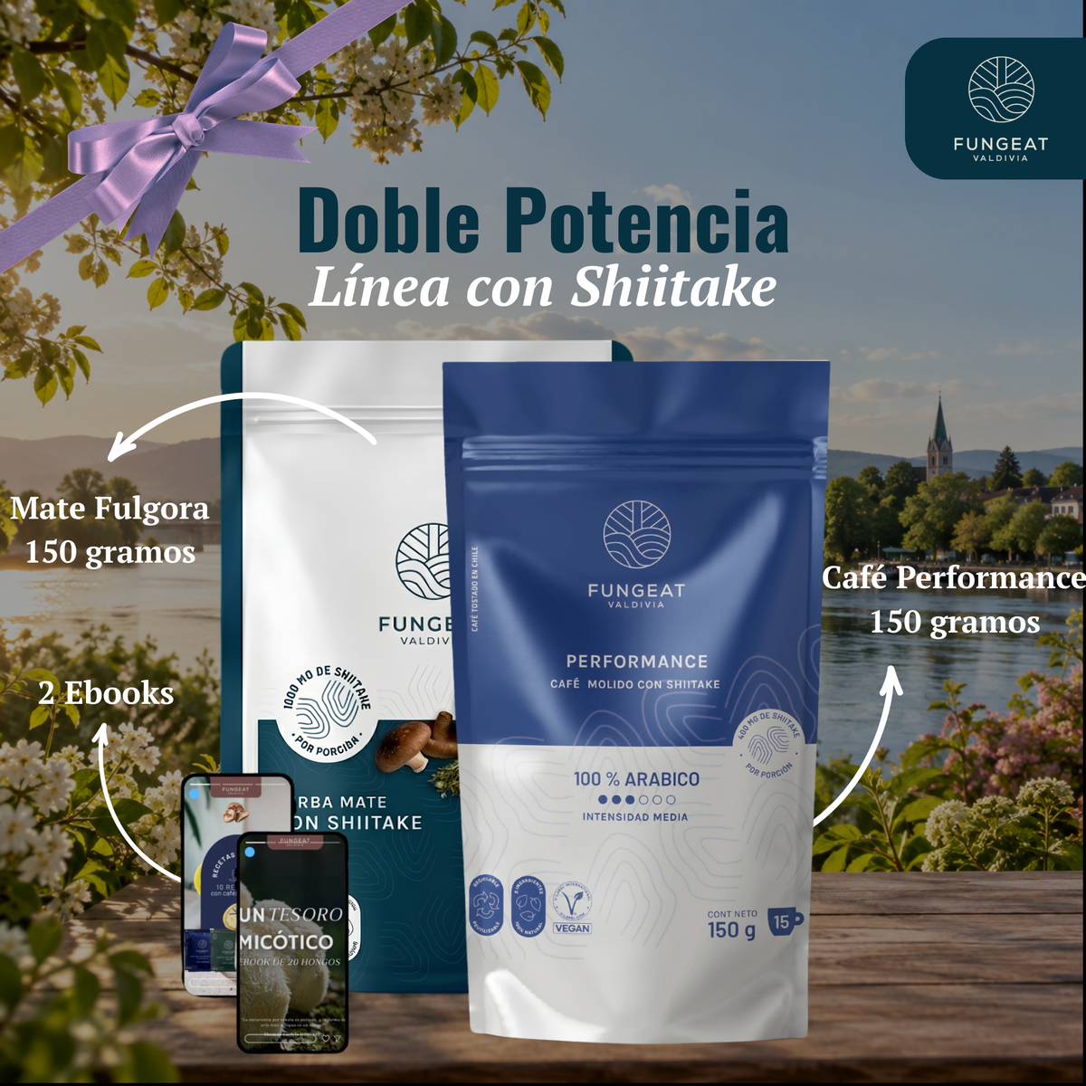 Pack Doble Potencia Shiitake (Mate Fulgora 150 g + Café Performance 150 g + 2 Ebooks)