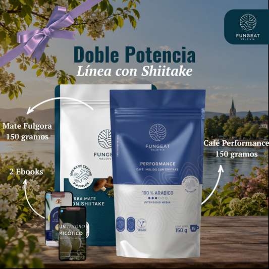 Pack Doble Potencia Shiitake (Mate Fulgora 150 g + Café Performance 150 g + 2 Ebooks)